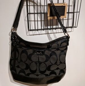 Coach Black Jacquard Style Shoulder Purse